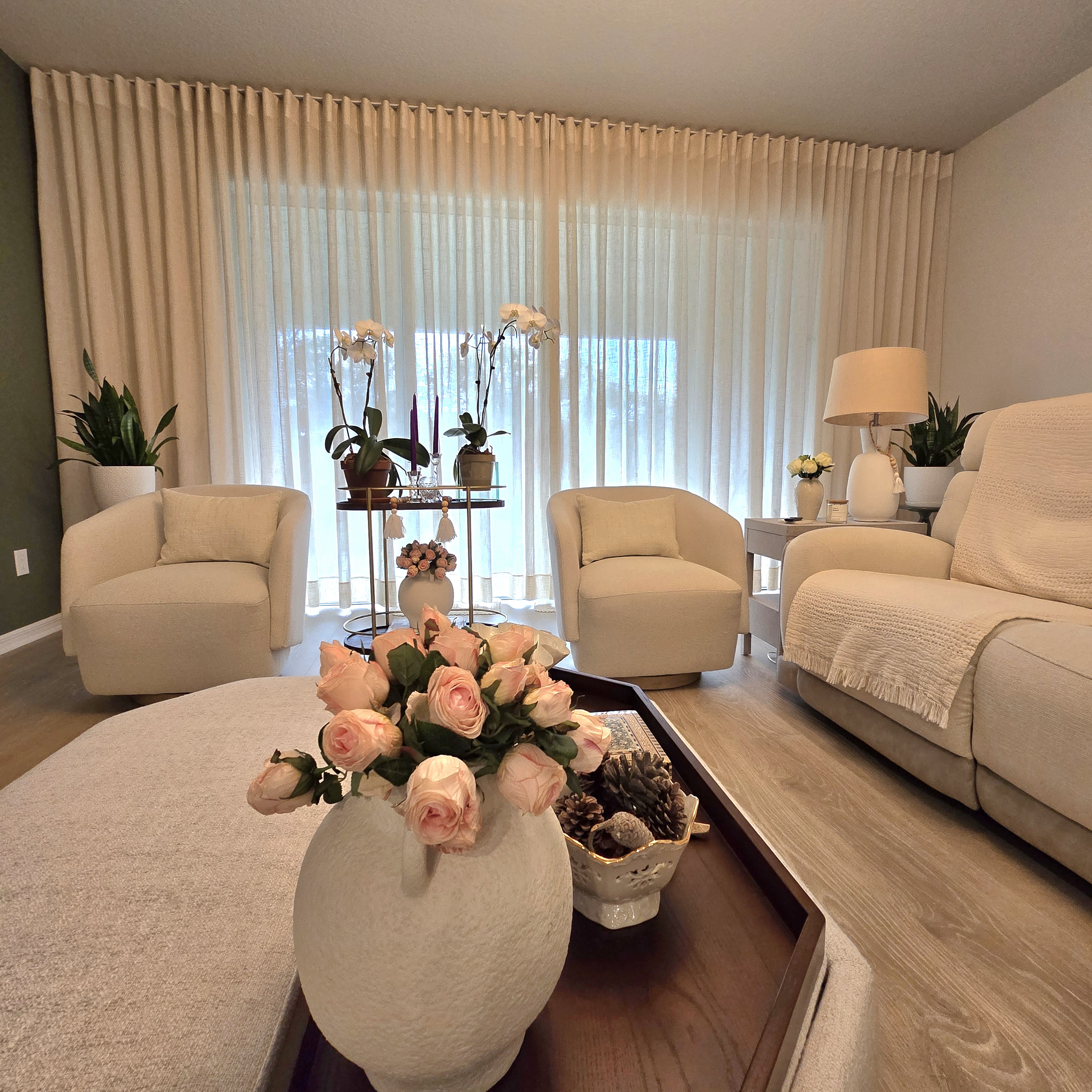 Curtains with natural lighting